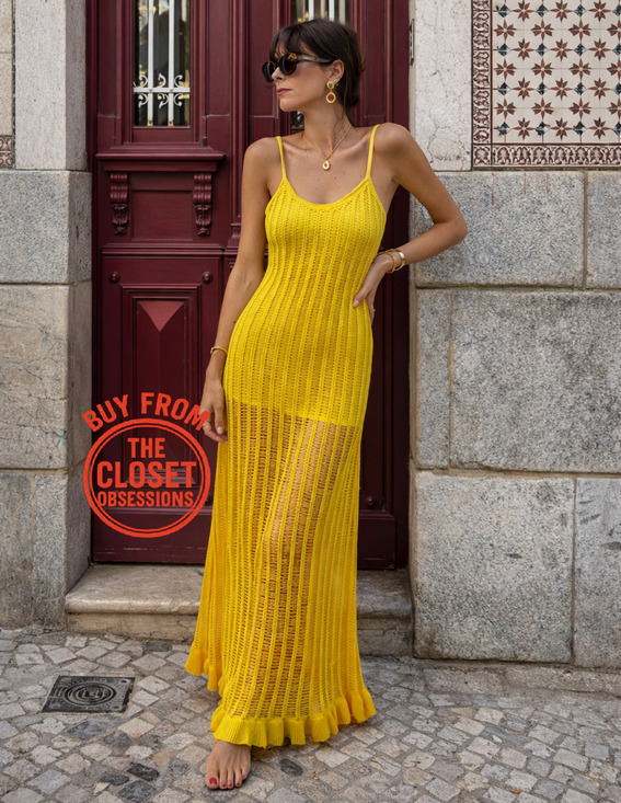 Mango Dresses & Skirts - Mango x Simon Miller NWT Yellow Knit Maxi Dress 6